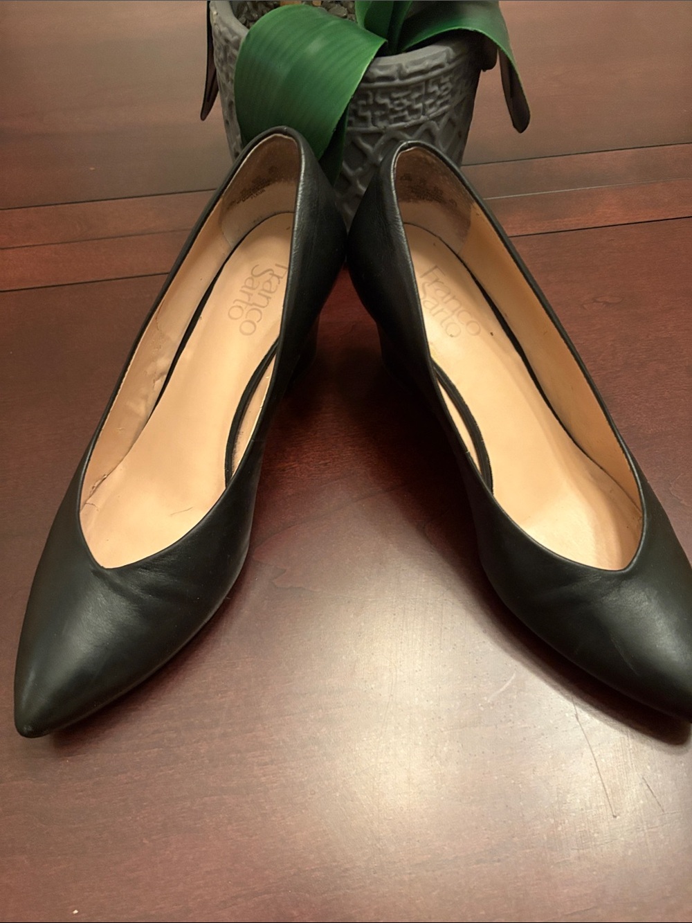Franco Sarto Black Pointed Toe Pumps
